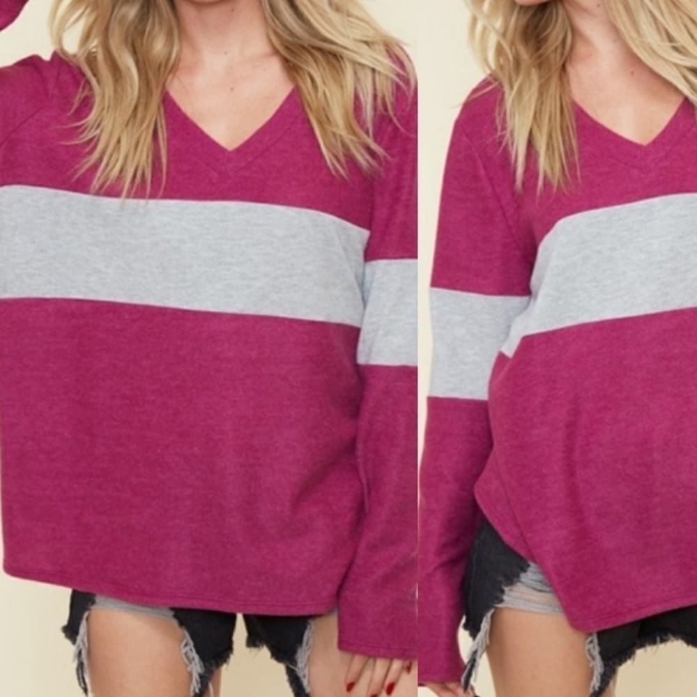 Brushed Knit Colorblock Top - Picture 9 of 16